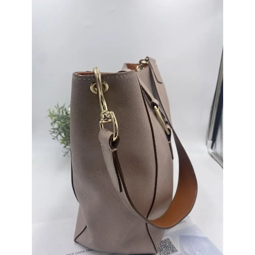 Dooney & Bourke Authenticated Ashby Saffiano Dk Pastel Pink Leather Shoulder Bag - Picture 2 of 9